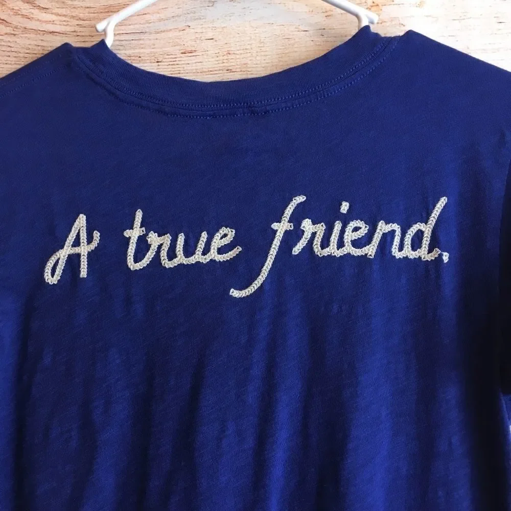 ‎J CREW SCORPIO EMBROIDERED T-SHIRT IN BLUE